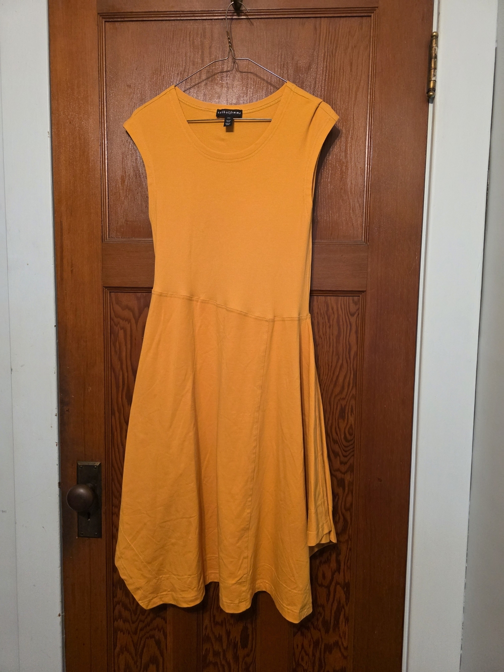 Tribal Orange Sleeveless Midi Dress